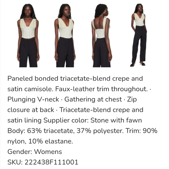 Paris Georgia Maeve Bodice Top Stone With Fawn Size L - Picture 2 of 12